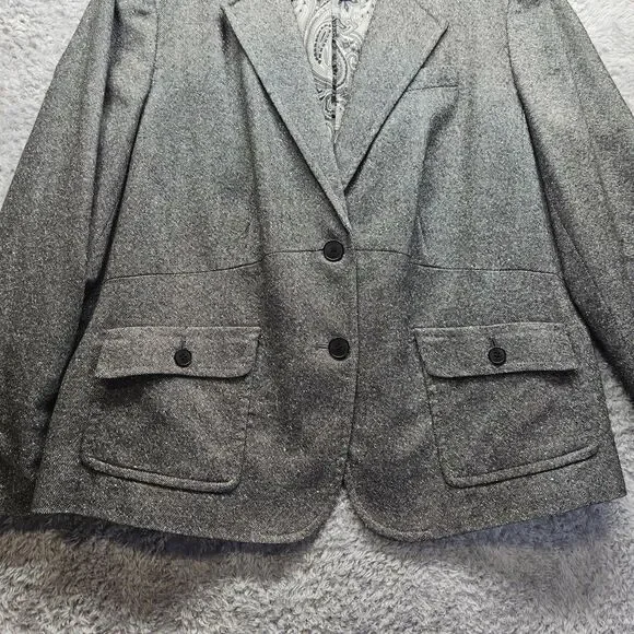 Talbots Womens Gray Skirt Suit Set Size 18 XL Wool Blend - Picture 10 of 16
